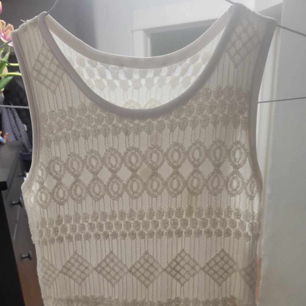 White lace overlay tank dress
